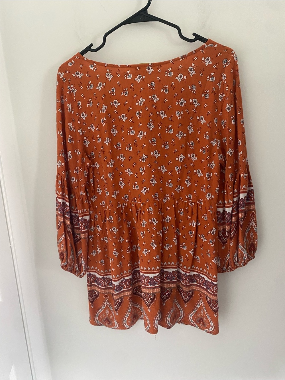 Bohemian Rust Paisley Peasant Top - Picture 5 of 5